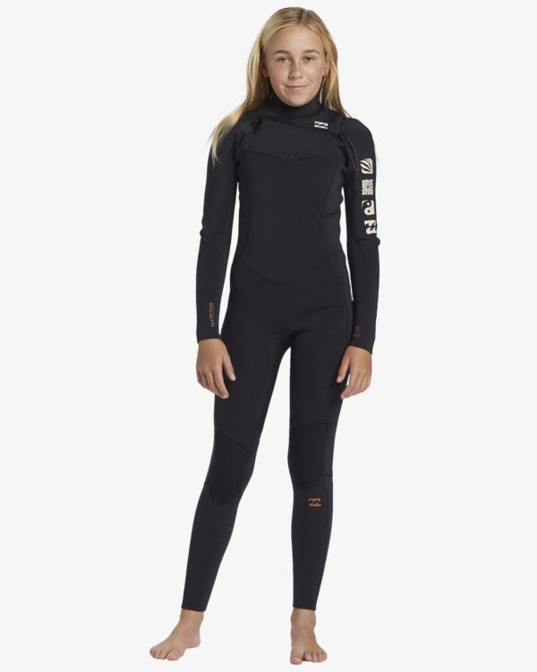 0 4/3mm Synergy Natural - Wetsuit met GBS en een Borstrits voor Meisjes 8-14 Black ABGW100117 Billabong