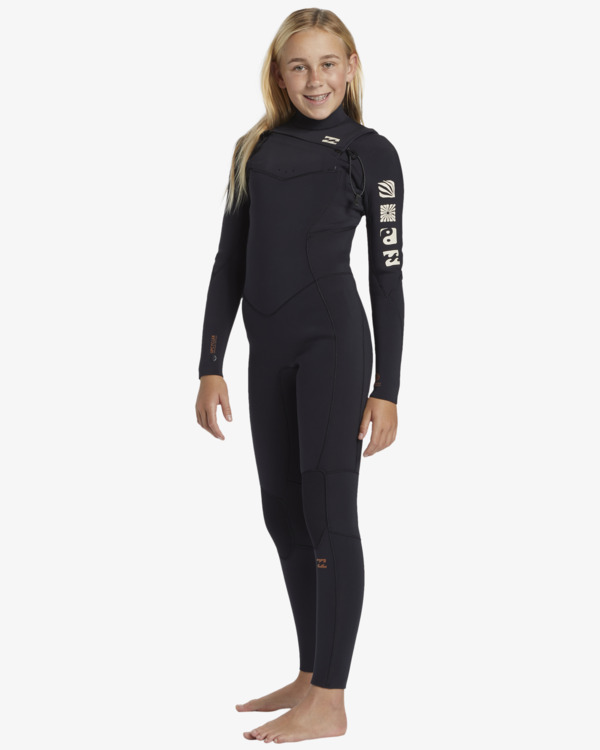 1 4/3mm Synergy Natural - Wetsuit met GBS en een Borstrits voor Meisjes 8-14 Black ABGW100117 Billabong