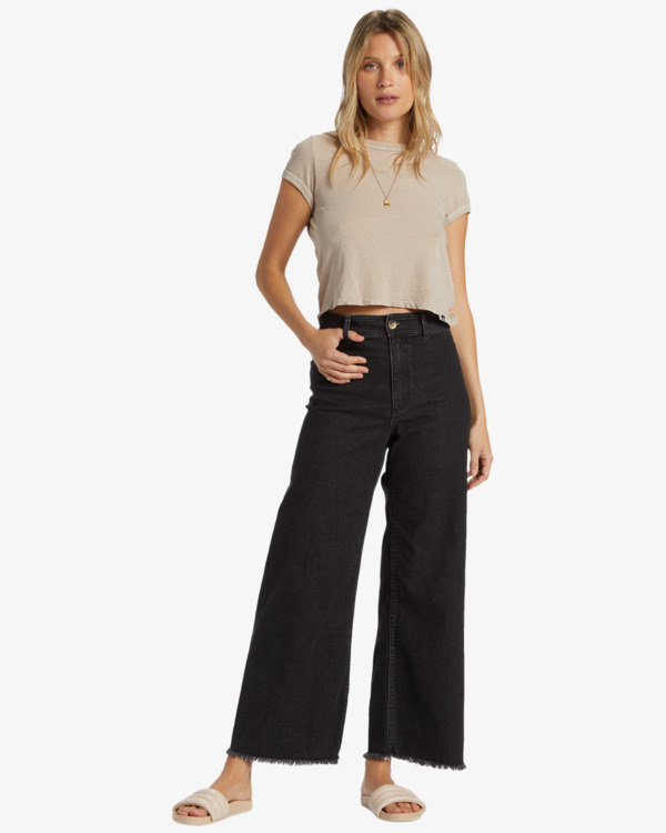 0 Free Fall - Pantalón de pata ancha para Mujer Negro ABJDP00141 Billabong