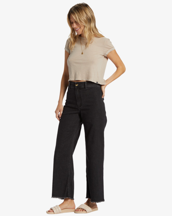 2 Free Fall - Pantalón de pata ancha para Mujer Negro ABJDP00141 Billabong