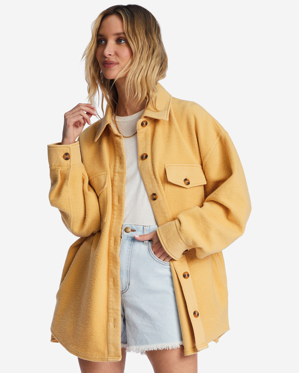 1 Any Time - Surchemise boutonnée pour Femme Jaune ABJFT00350 Billabong