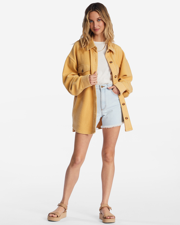 2 Any Time - Surchemise boutonnée pour Femme Jaune ABJFT00350 Billabong
