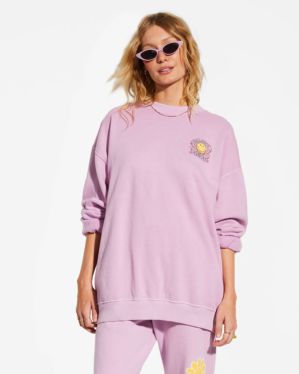 0 Billabong x Smiley Ridin Happy - Sudadera para Mujer Violeta ABJFT00367 Billabong
