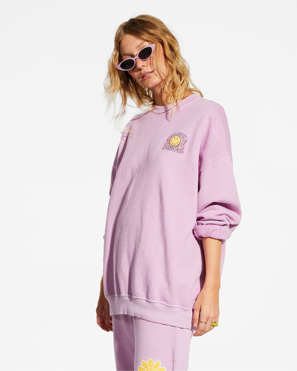 2 Billabong x Smiley Ridin Happy - Sudadera para Mujer Violeta ABJFT00367 Billabong
