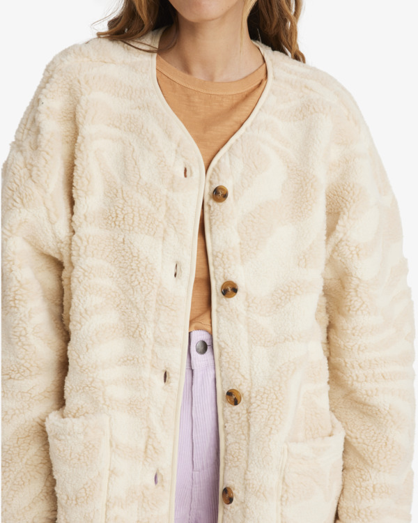 4 Fireside Cosy - Chaqueta polar con botones para Mujer Blanco ABJFT00397 Billabong