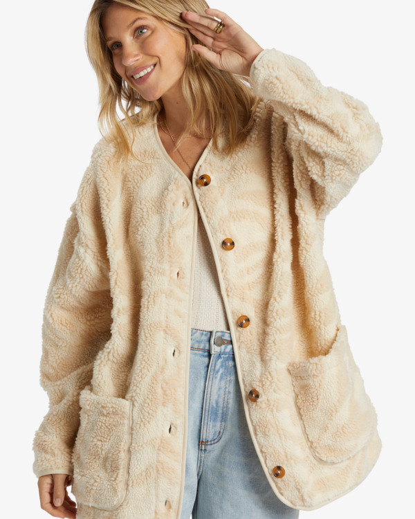 Fireside Cosy Buttoned Fleece Jacket for Women