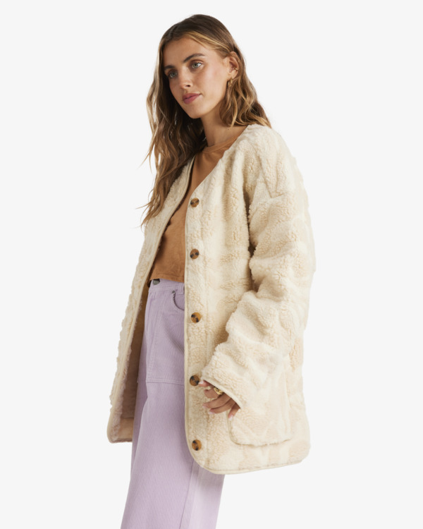 3 Fireside Cosy - Casaco de velo com botões para Mulher Branco ABJFT00397 Billabong