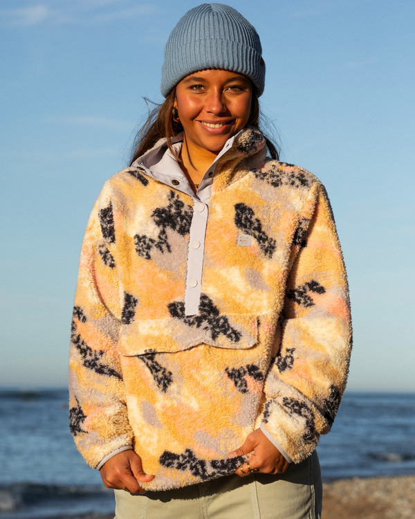 0 Switchback - Fleece met Col voor Dames Gray ABJFT00410 Billabong