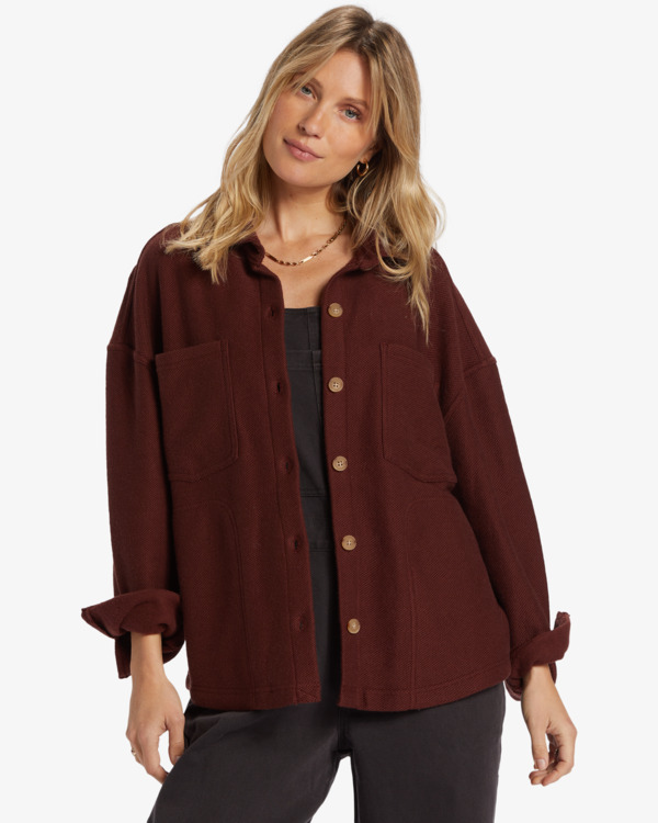 0 Everytime - Casaco estilo camisa oversized para Mulher Vermelho ABJFT00457 Billabong