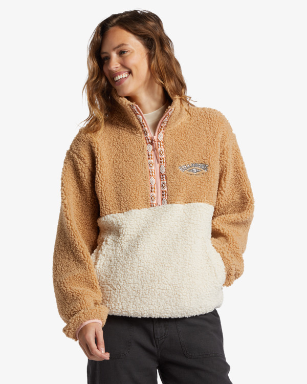 0 Horizon - Sweatshirt com meia gola para Mulher Beige ABJFT00477 Billabong