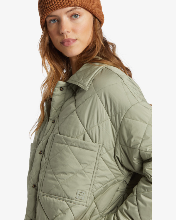 4 Transport Shacket - Sobrecamisa com frente de mola para Mulher Verde ABJJK00187 Billabong