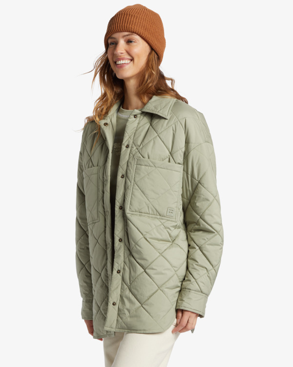 3 Transport Shacket - Sobrecamisa com frente de mola para Mulher Verde ABJJK00187 Billabong