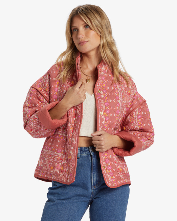 0 Folk Story - Quilted Jacket for Women Red ABJJK00199 Billabong