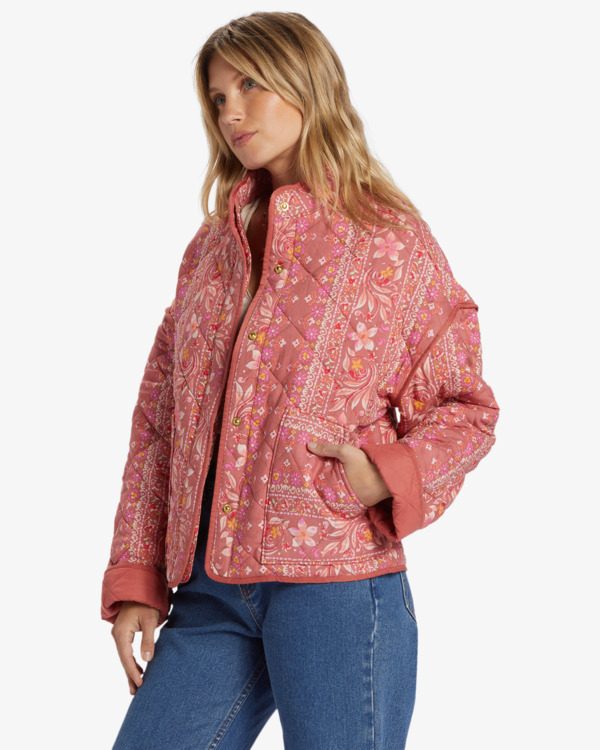 3 Folk Story - Quilted Jacket for Women Red ABJJK00199 Billabong