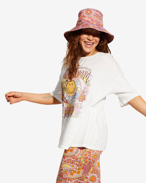 3 Billabong x Smiley True Boy - T-shirt oversize pour Femme Blanc ABJKT00455 Billabong