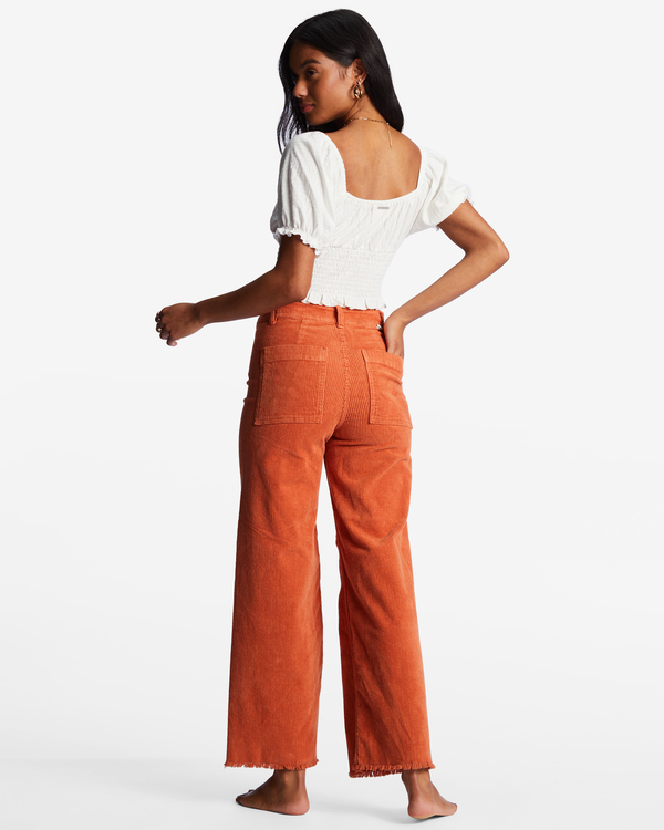 2 Free Fall Cord - Pantalon ample pour Femme Rouge ABJNP00149 Billabong