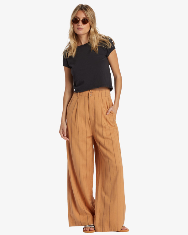 0 Tailor Made - Pantalón de pernera ancha para mujer Beige ABJNP00427 Billabong