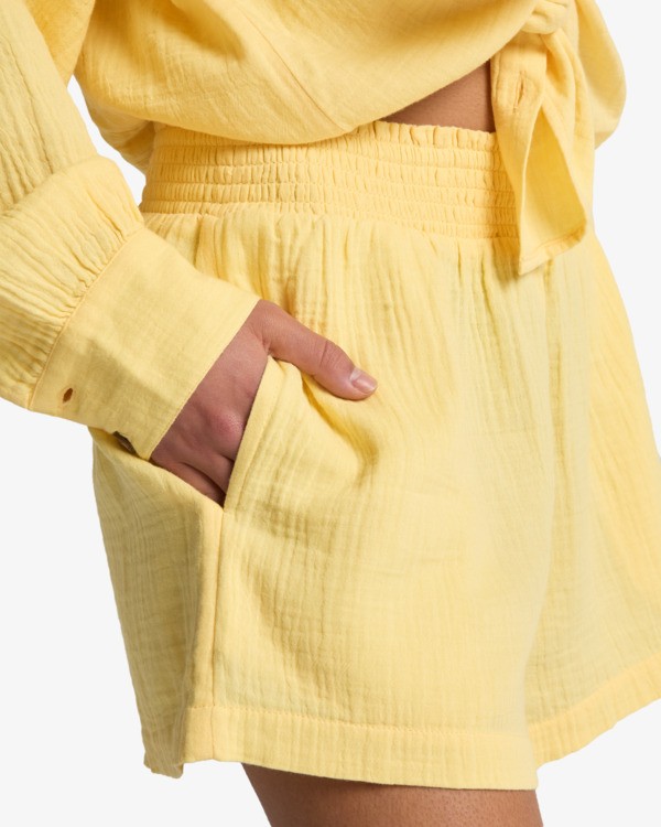 4 In The Waves - Elasticated Waist Shorts for Women Yellow ABJNS00307 Billabong