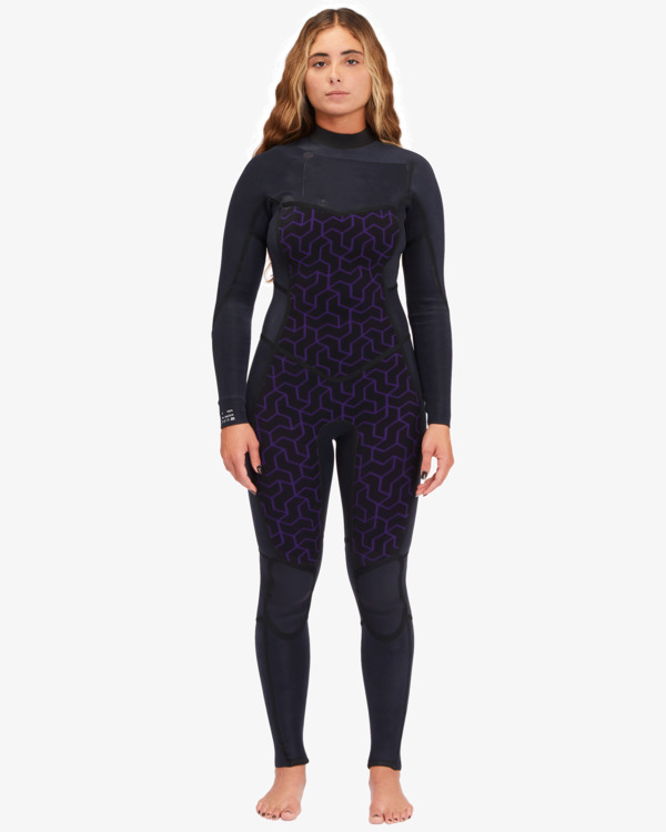 5 4/3mm Synergy Natural - Traje de Surf GBS con cremallera en el pecho para mujer Negro ABJW100209 Billabong