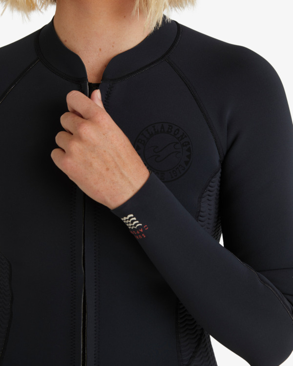 5 1/1mm Peeky  Natural - Wetsuit jack met voorrits voor Dames Black ABJW800108 Billabong