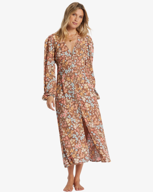 0 Cool Nights - Robe midi pour Femme Marron ABJWD00758 Billabong