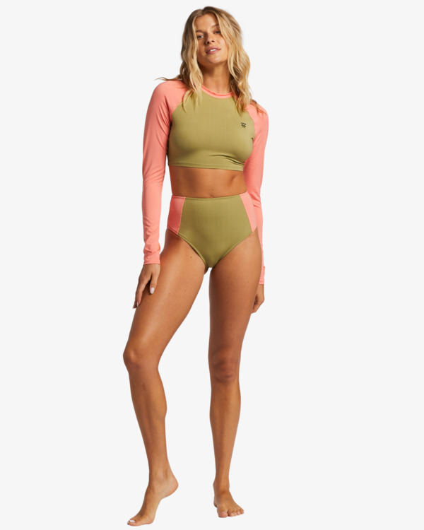 1 A/Div Crop - Lycra manches longues cropped pour Femme Vert ABJWR00242 Billabong