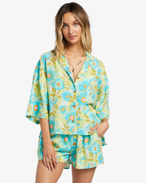 1 All Good - Short Sleeve Shirt for Women Blue ABJWT00179 Billabong