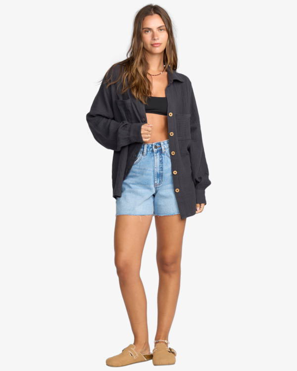 1 Swell Blouse - Button Down Shirt for Women Black ABJWT00487 Billabong