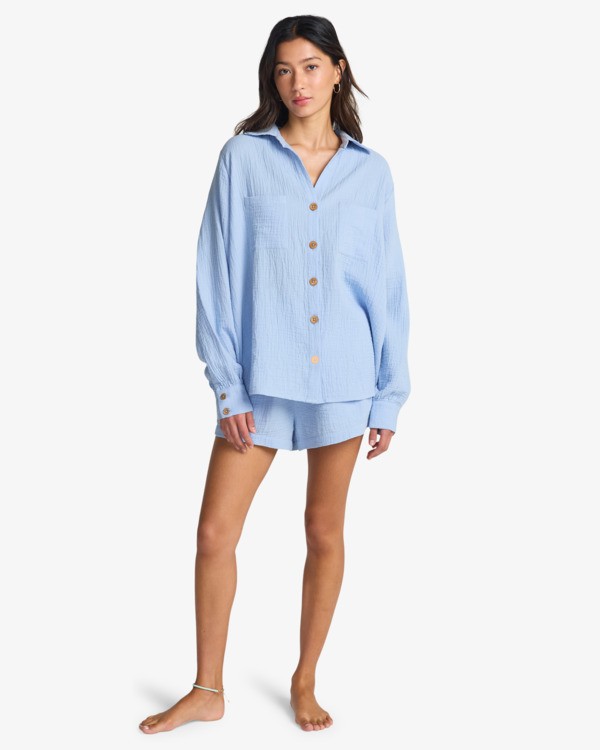 1 Swell Blouse - Chemise boutonn&eacute;e pour Femme Bleu ABJWT00487 Billabong