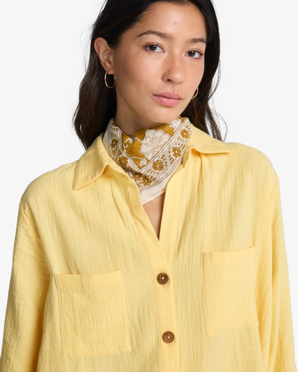 4 Swell Blouse - Chemise boutonn&eacute;e pour Femme Jaune ABJWT00487 Billabong