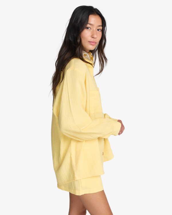 3 Swell Blouse - Chemise boutonn&eacute;e pour Femme Jaune ABJWT00487 Billabong