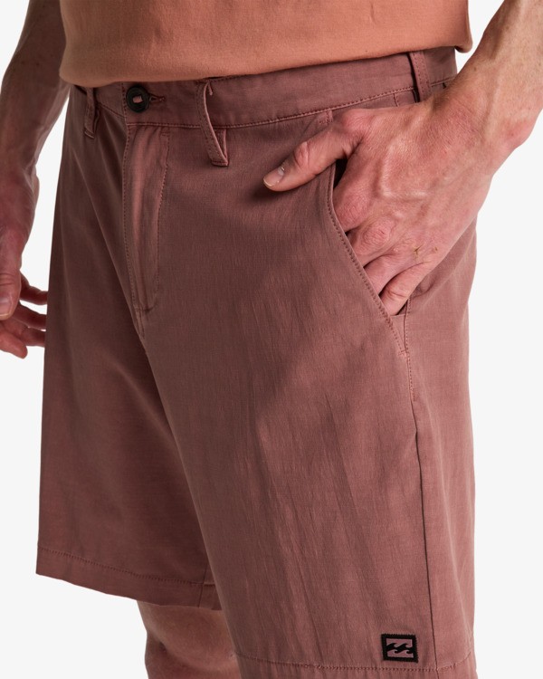 1 Crossfire Wave Washed 18" - Hybrid Submersible Shorts for Men Pink ABYHY03000 Billabong