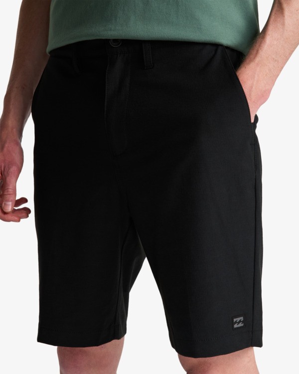 7 Crossfire Solid 20" - Submersible Walk Shorts for Men Black ABYHY03002 Billabong