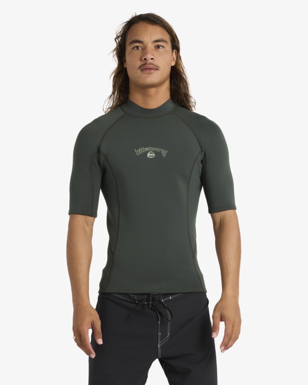 0 2/2mm Absolute Natural - Back Zip Wetsuit Jacket for Men Green ABYW900105 Billabong