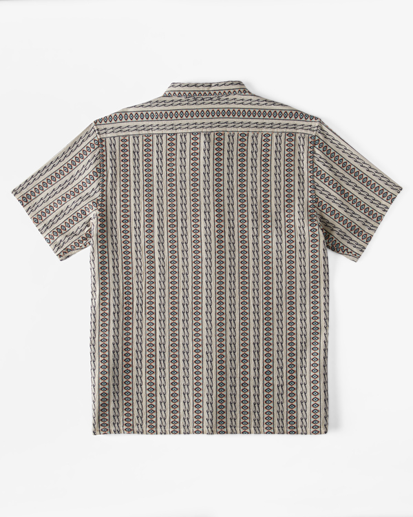 7 Sundays Jacquard - Overhemd met Korte Mouwen voor Heren Beige ABYWT00235 Billabong