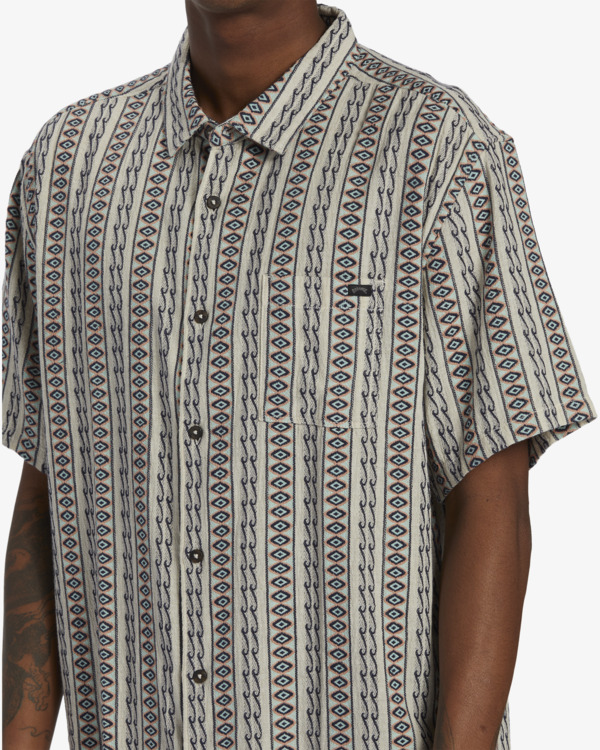 5 Sundays Jacquard - Camisa de Manga Corta para Hombre Beige ABYWT00235 Billabong