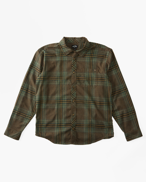 5 Coastline Flannel - Logn Sleeve Shirt for Men Brown ABYWT00247 Billabong