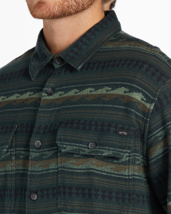 4 Offshore Jacquard Flannel - Overhemd met Lange Mouwen voor Heren Green ABYWT00249 Billabong