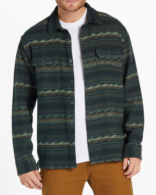 0 Offshore Jacquard Flannel - Overhemd met Lange Mouwen voor Heren Green ABYWT00249 Billabong