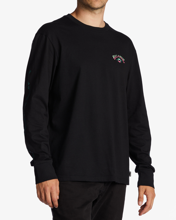 Black long sleeve t shirt back best sale