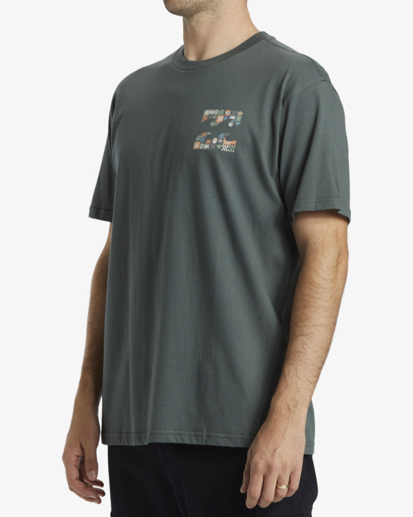 3 Crayon Wave - Short Sleeve T-shirt for Men Black ABYZT02527 Billabong