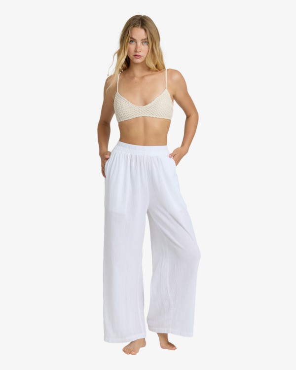 0 Follow Me - Pantalones el&aacute;sticos para mujer Blanco BL000175 Billabong