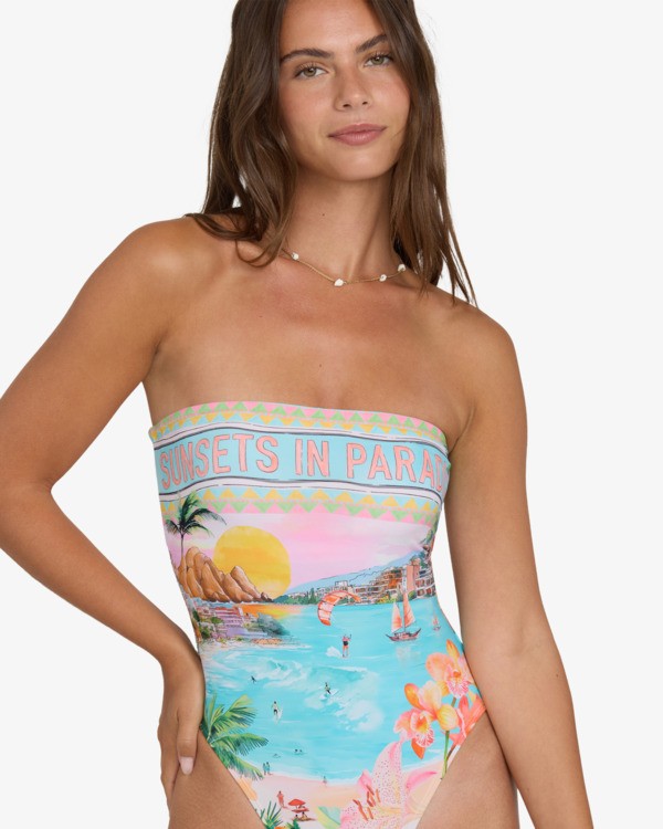 4 Paradise Sun Tully - One-Piece Swimsuit for Women Blue BL000321 Billabong