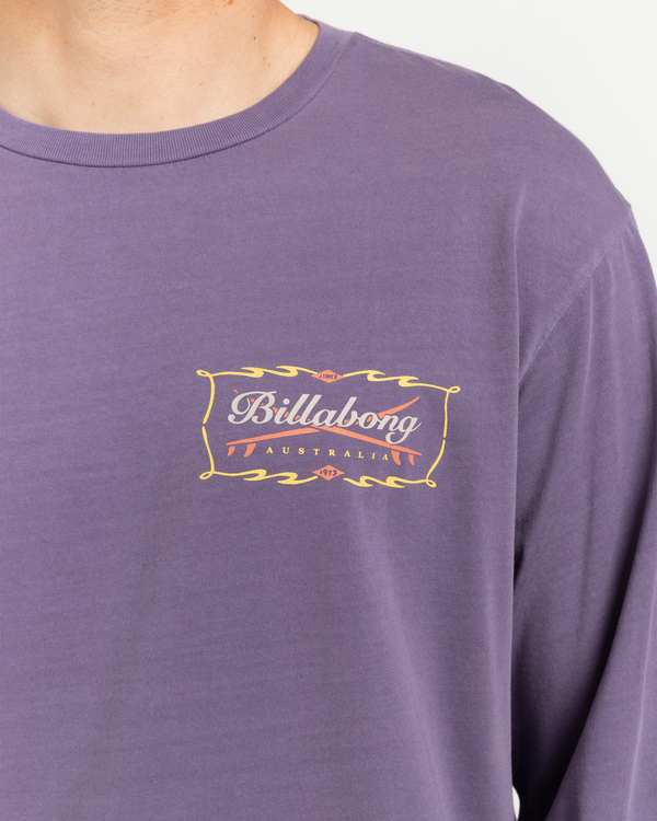 2 Born In 73 - Long Sleeve T-Shirt for Men Purple C1LS14BIP2 Billabong
