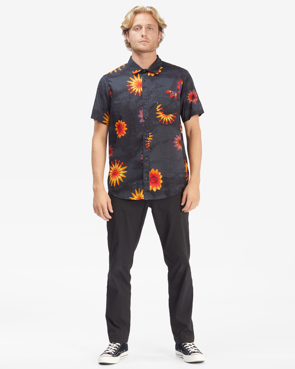 2 Sundays Floral - Camisa de Manga Corta para Hombre Negro C1SH25BIP2 Billabong