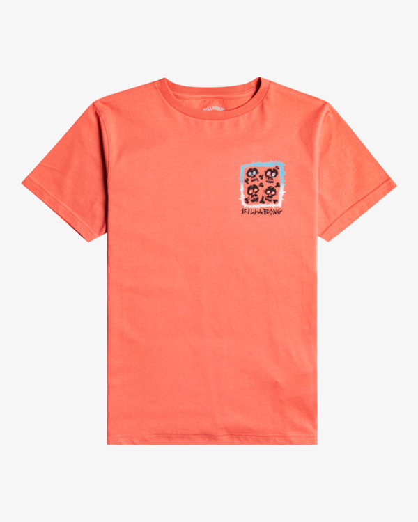 0 Four Skulls - Camiseta de manga corta para Chicos 8-16 Rojo C2SS23BIP2 Billabong