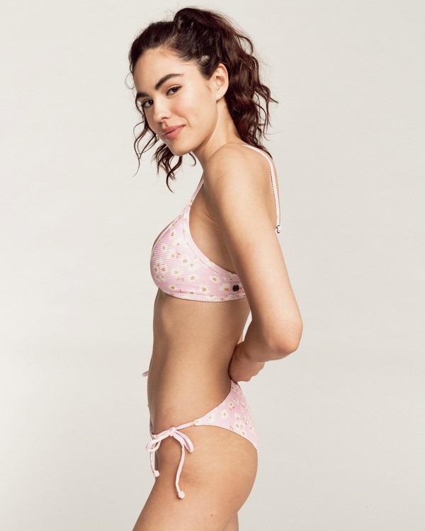 1 Daisy Craze Tie Side Tropic - Braguita de bikini de cobertura media para Mujer Rosa C3SB22BIP2 Billabong