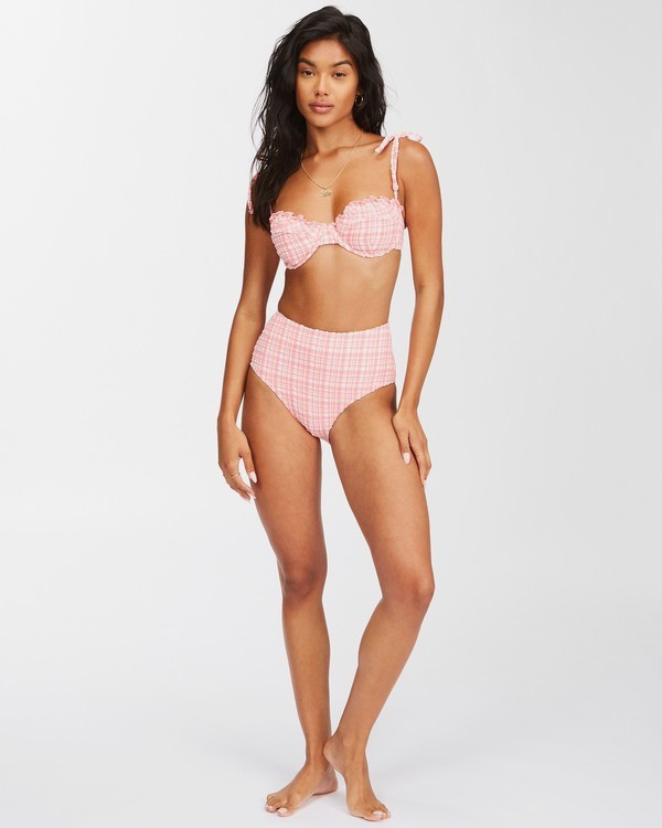 Pink Tide Ruffle Underwired Bikini Top for Women Billabong