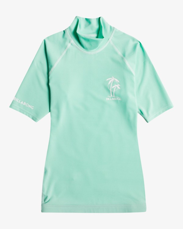 0 Logo - Short Sleeve UPF 50 Rash Vet for Women Green C4GY11BIP2 Billabong