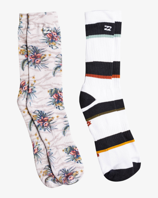0 Jungle - Crew Socks [2 Pack] for Men Brown C5SO05BIP2 Billabong